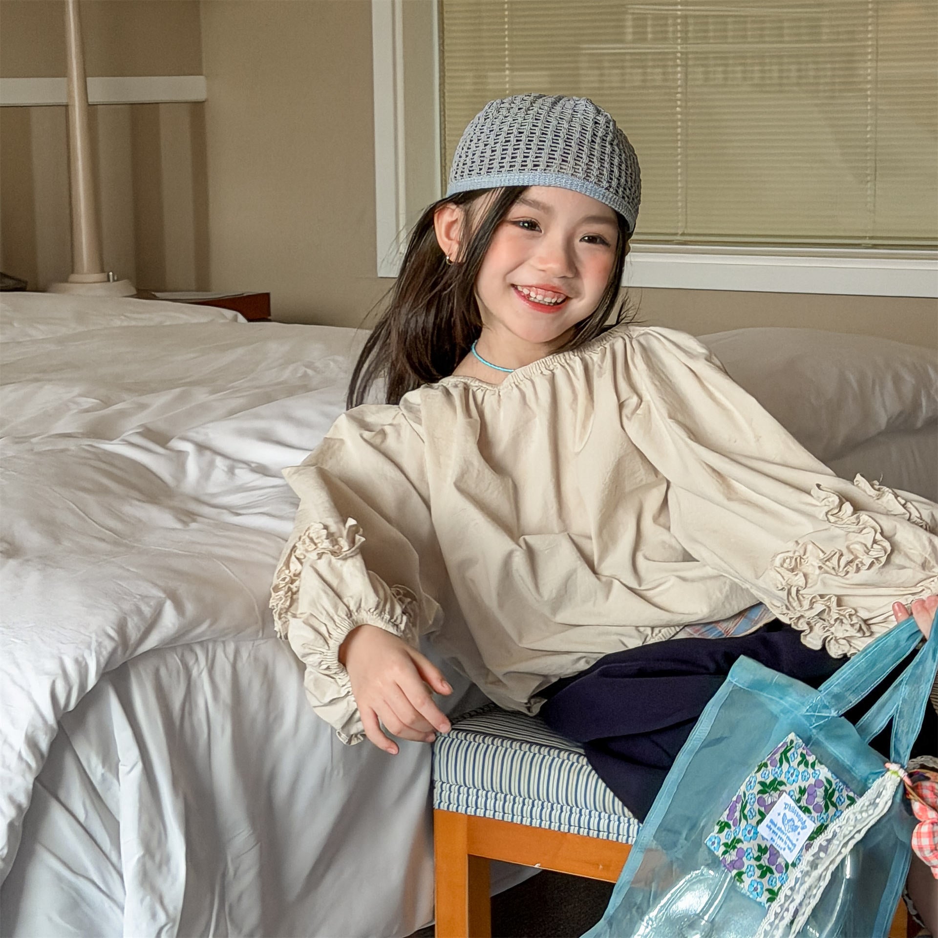 長袖シャツ・ブラウス Washed Cotton Puff Sleeve Shirt コットン パフスリーブ シャツ【mh0011951】