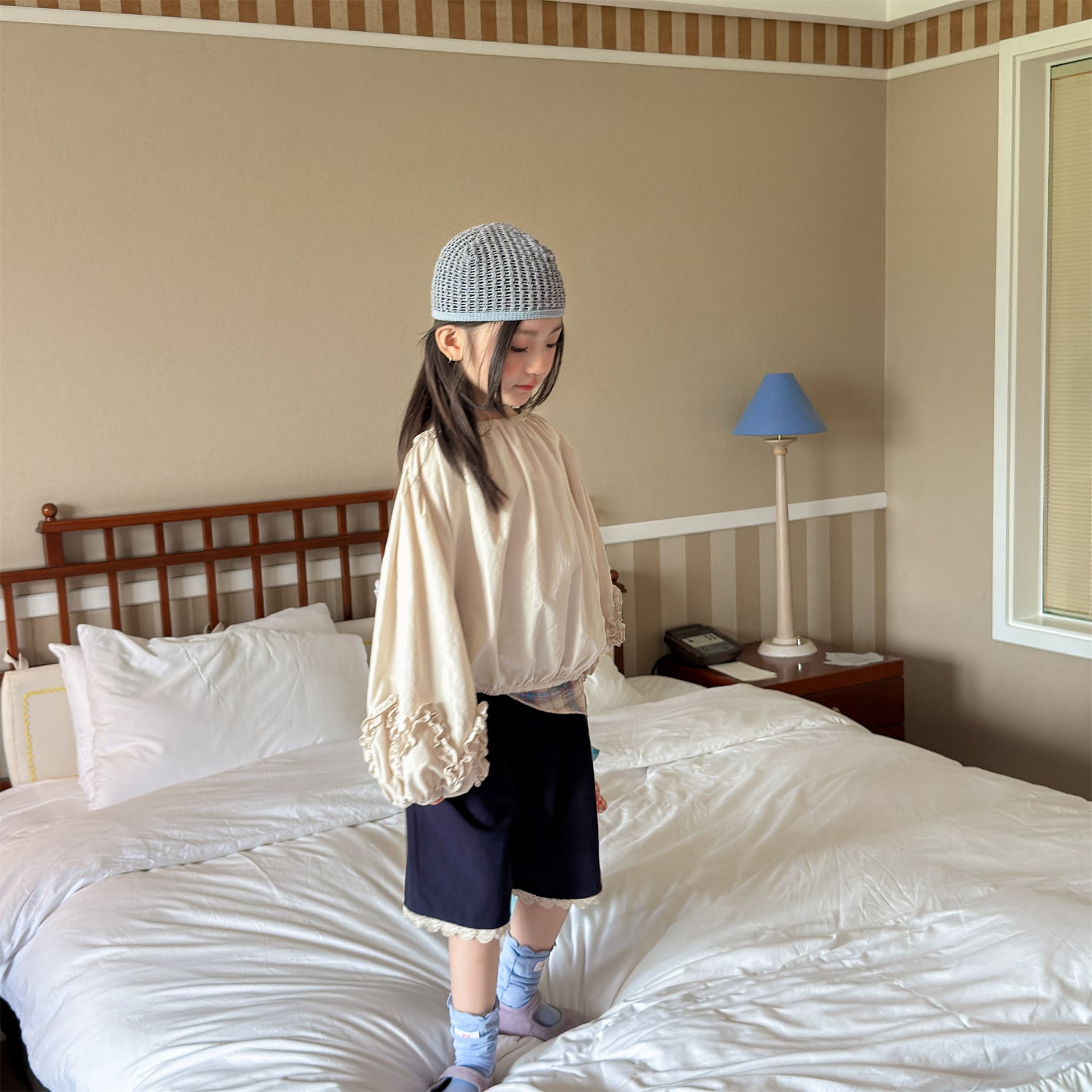 長袖シャツ・ブラウス Washed Cotton Puff Sleeve Shirt コットン パフスリーブ シャツ【mh0011951】