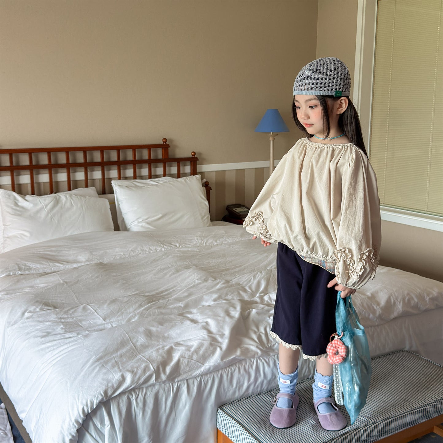 長袖シャツ・ブラウス Washed Cotton Puff Sleeve Shirt コットン パフスリーブ シャツ【mh0011951】