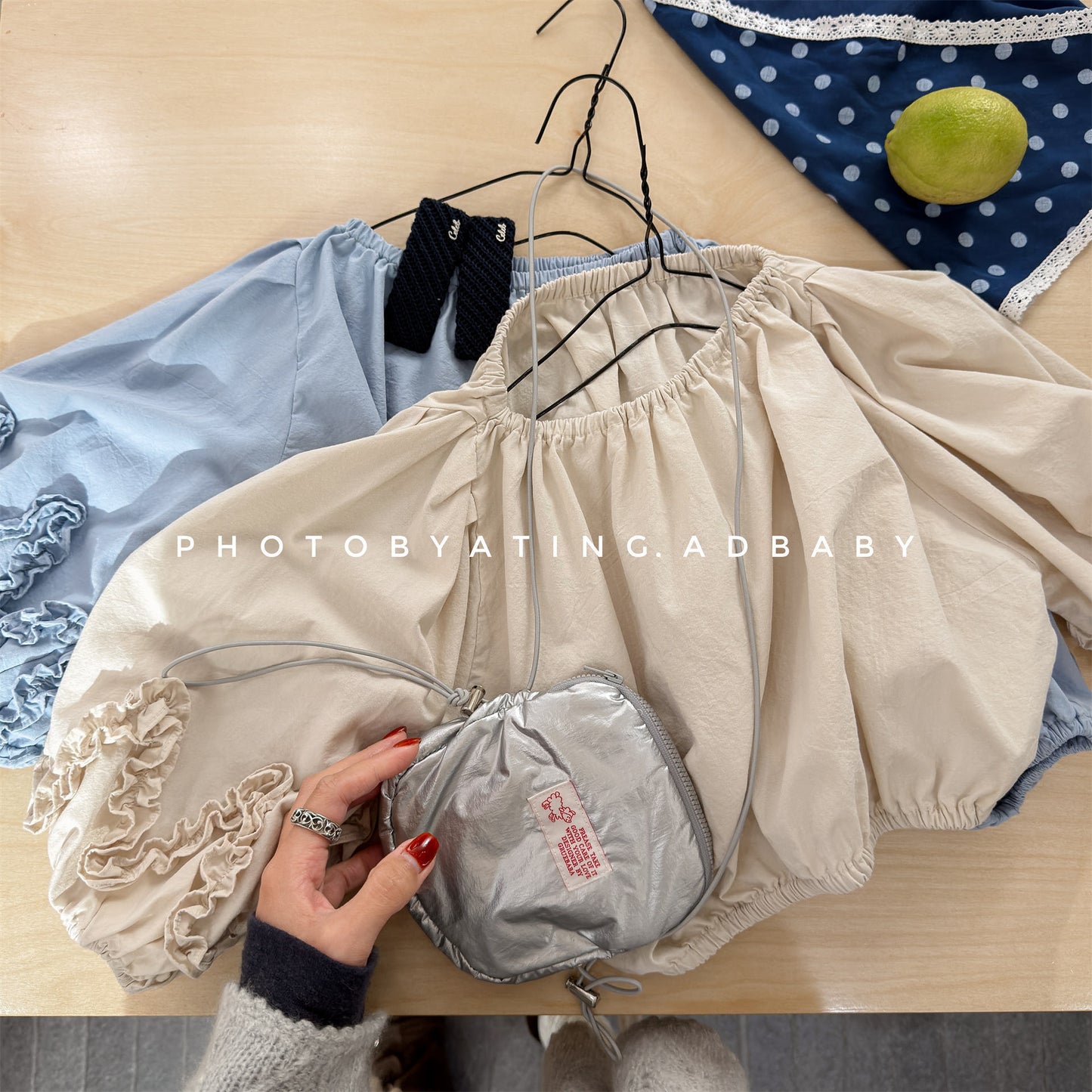 長袖シャツ・ブラウス Washed Cotton Puff Sleeve Shirt コットン パフスリーブ シャツ【mh0011951】