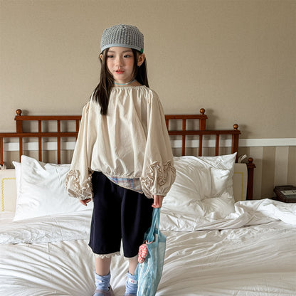 長袖シャツ・ブラウス Washed Cotton Puff Sleeve Shirt コットン パフスリーブ シャツ【mh0011951】