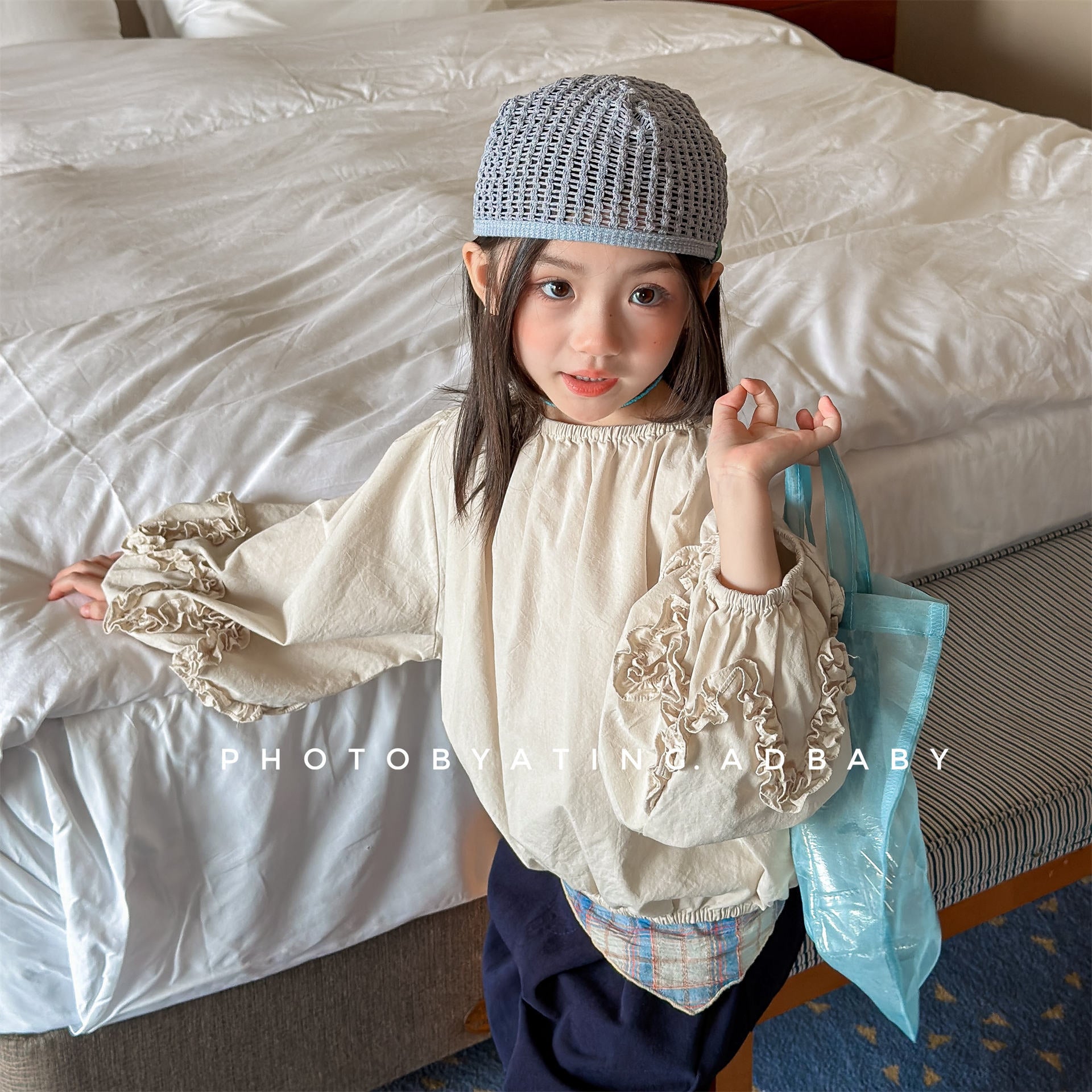 長袖シャツ・ブラウス Washed Cotton Puff Sleeve Shirt コットン パフスリーブ シャツ【mh0011951】