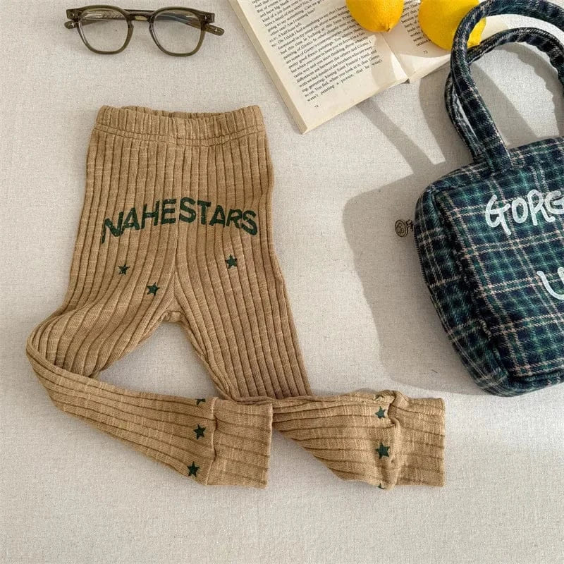 レギンスパンツ Yellow / 12M (80) キッズパンツ レターロゴリブレギンスパンツ【mh0008657】