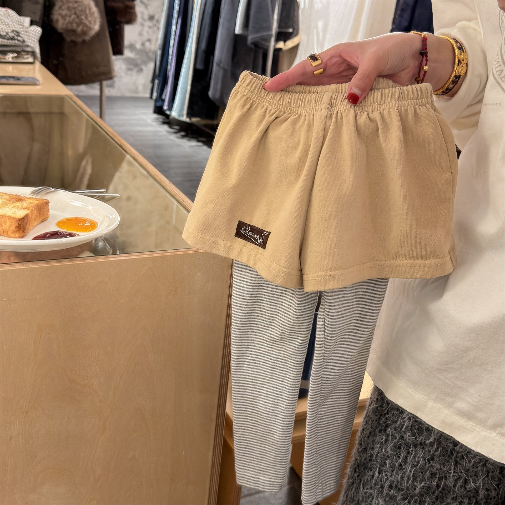 レギンスパンツ Yellow / 80cm Fake Two-Piece Leggings フェイク レイヤード レギンスパンツ【mh0012135】