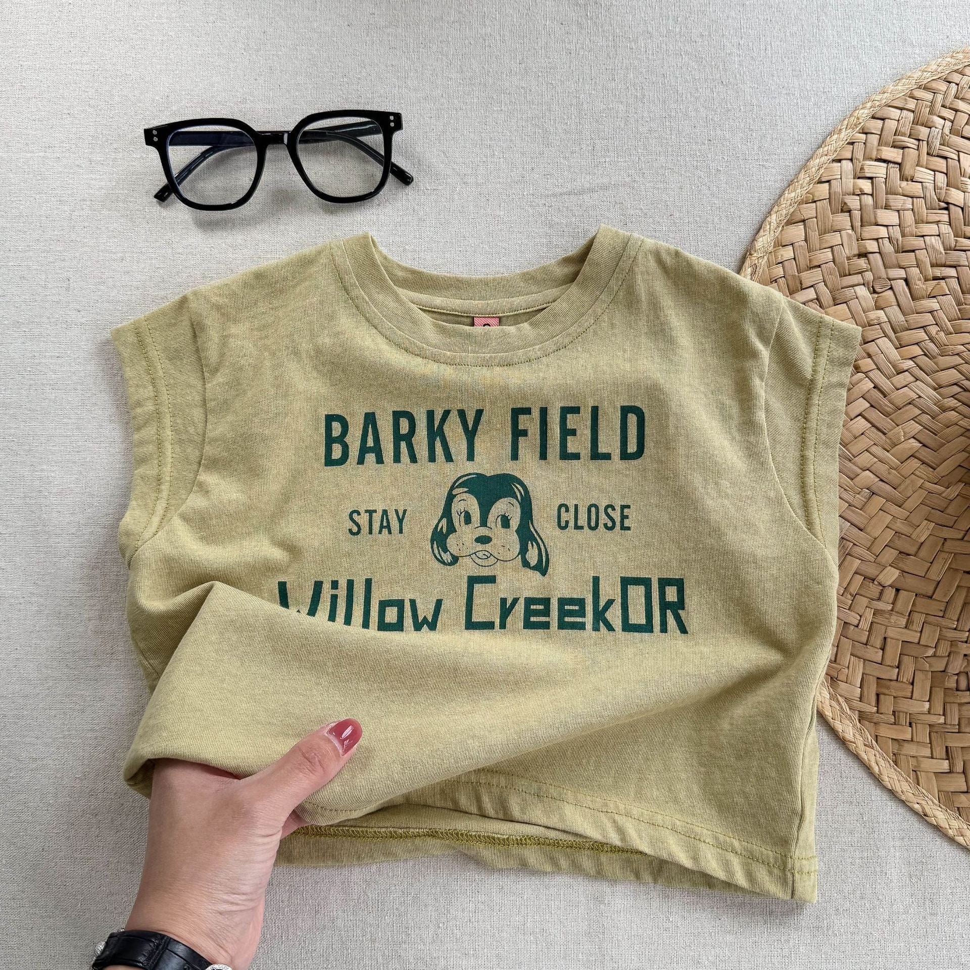 タンクトップ・キャミソール・ノースリーブトップス Yellow / 80cm プリント半袖Tシャツ【mh0009535】