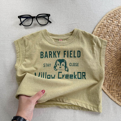 タンクトップ・キャミソール・ノースリーブトップス Yellow / 80cm プリント半袖Tシャツ【mh0009535】