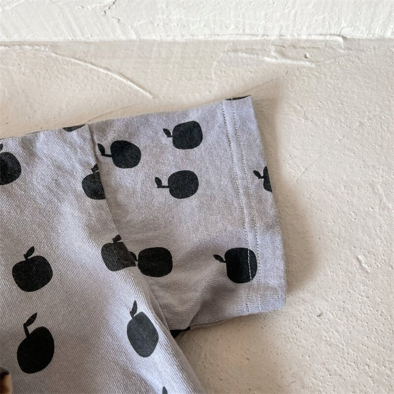 半袖Tシャツ Apple Print Short Sleeve T-Shirt アップルプリント 半袖Tシャツ【mh0012143】