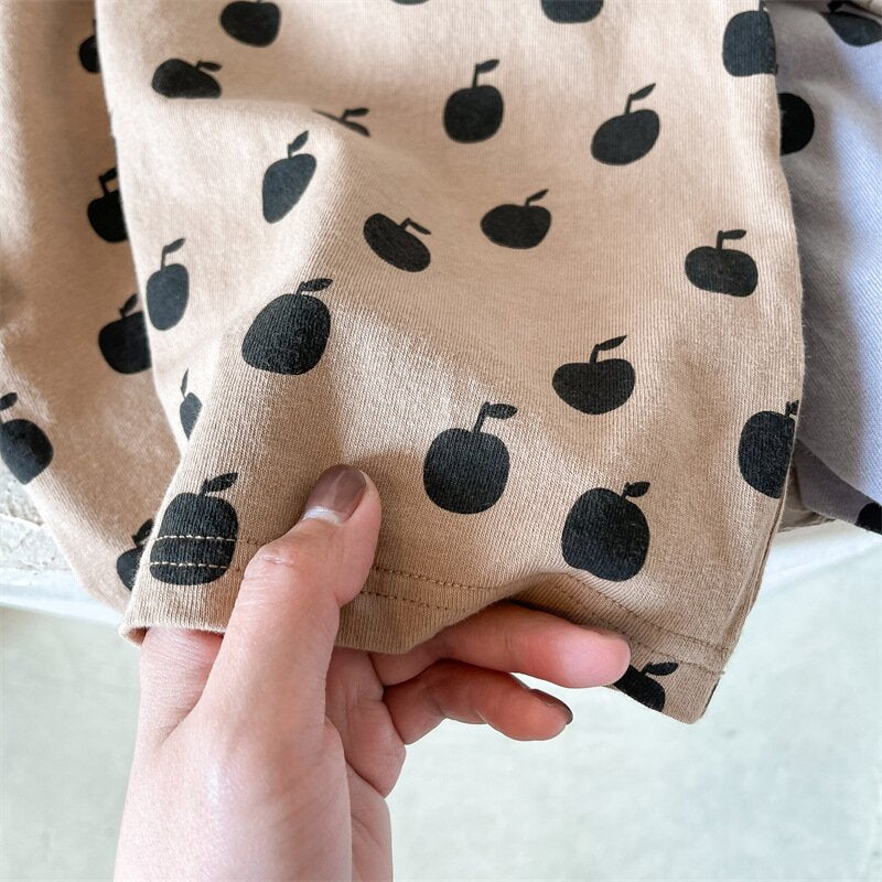 半袖Tシャツ Apple Print Short Sleeve T-Shirt アップルプリント 半袖Tシャツ【mh0012143】