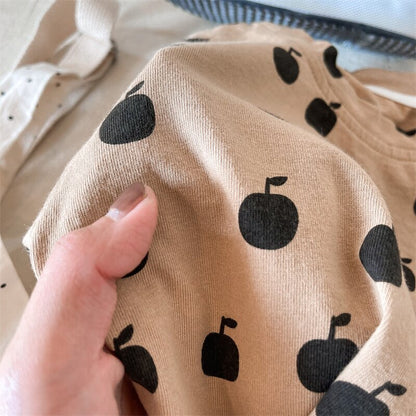 半袖Tシャツ Apple Print Short Sleeve T-Shirt アップルプリント 半袖Tシャツ【mh0012143】