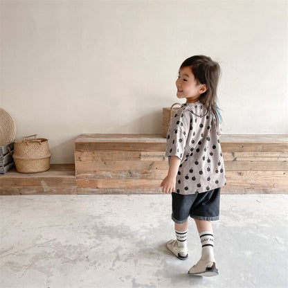 半袖Tシャツ Apple Print Short Sleeve T-Shirt アップルプリント 半袖Tシャツ【mh0012143】