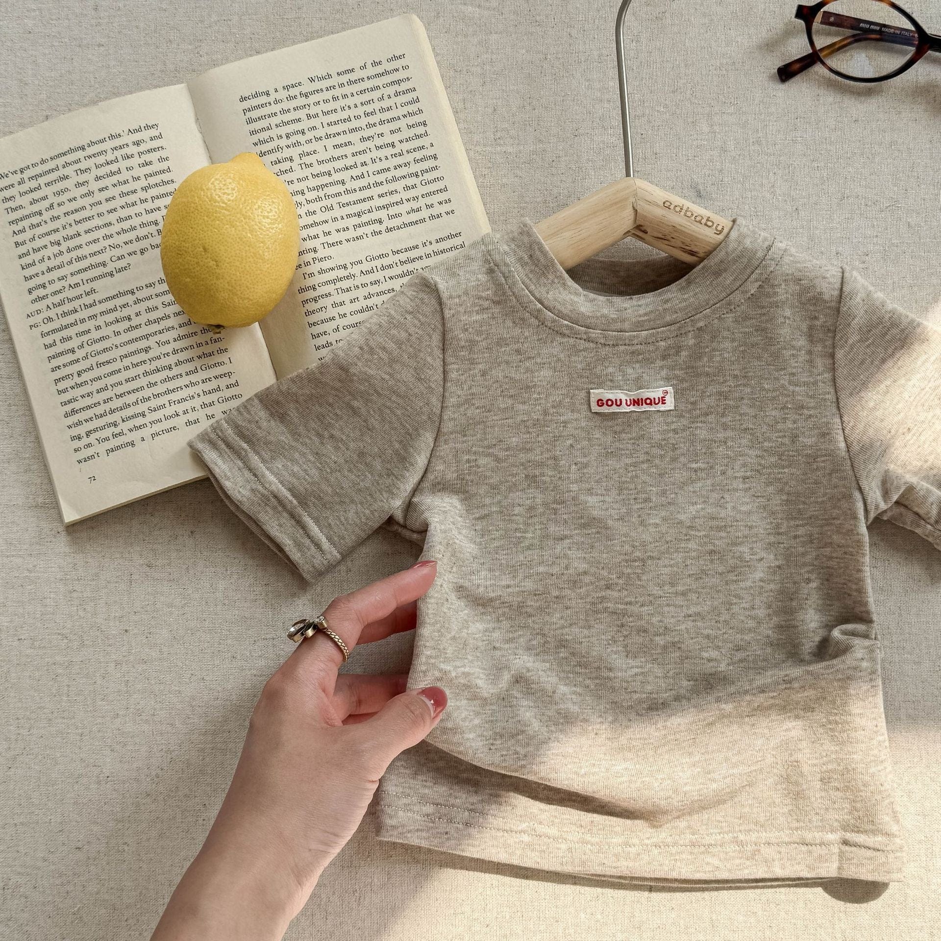 半袖Tシャツ Apricot / 80cm シンプルタグ半袖Tシャツ【mh0009544】