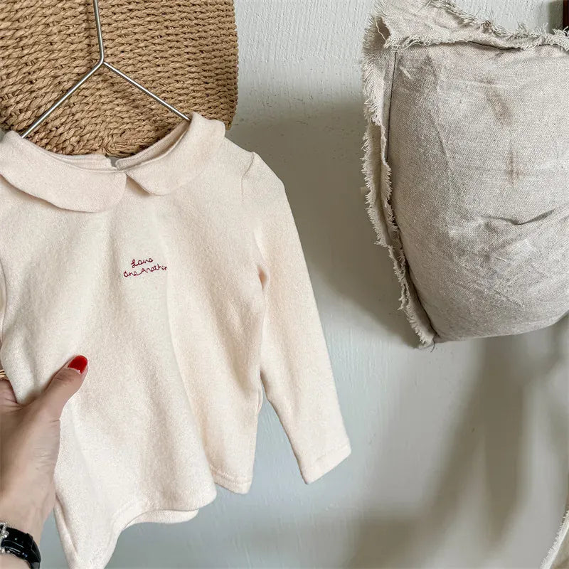 長袖Tシャツ Beige / 12M  80CM キッズトップス 長袖丸襟Tシャツ ブラウス 4カラー【mh0006614】