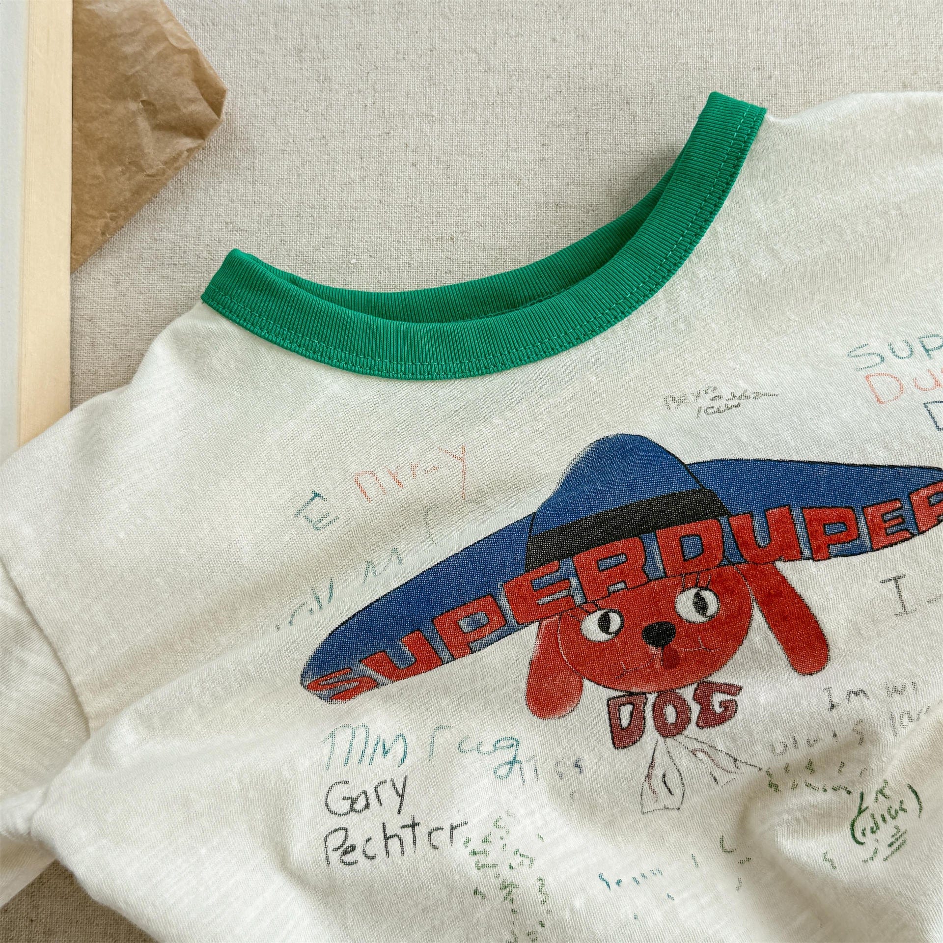 半袖Tシャツ Beige / 80cm キャラクタープリント半袖Tシャツ【mh0010129】