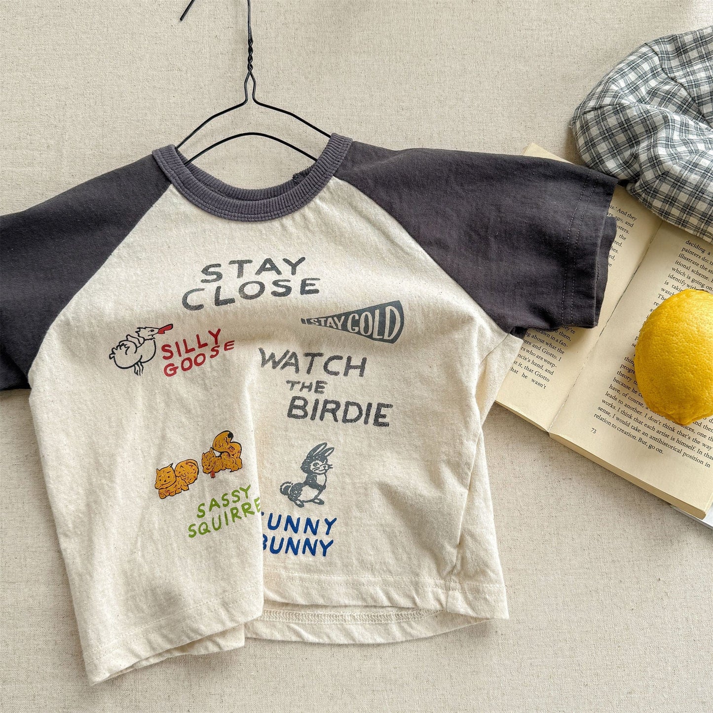 半袖Tシャツ Beige / 80cm お絵描きプリントラグラン半袖Tシャツ【mh0010140】