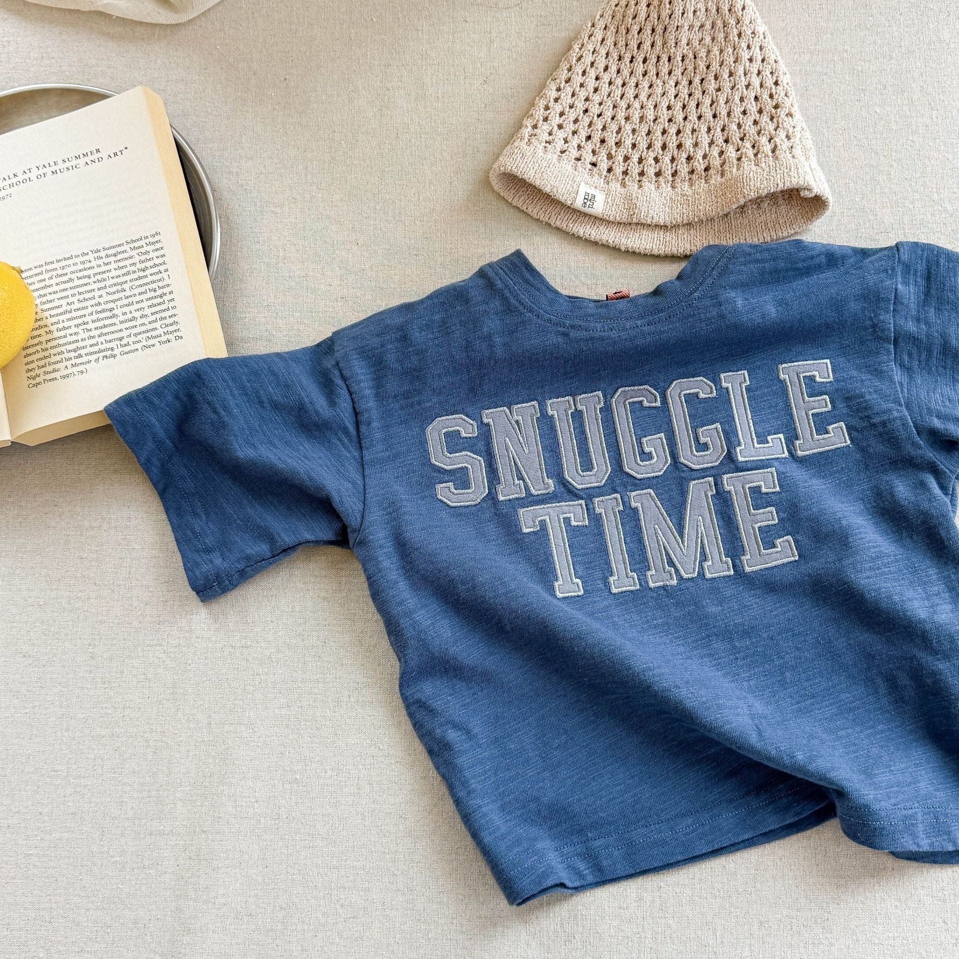 半袖Tシャツ Blue / 80cm ビッグレターロゴプリント半袖Tシャツ【mh0009381】