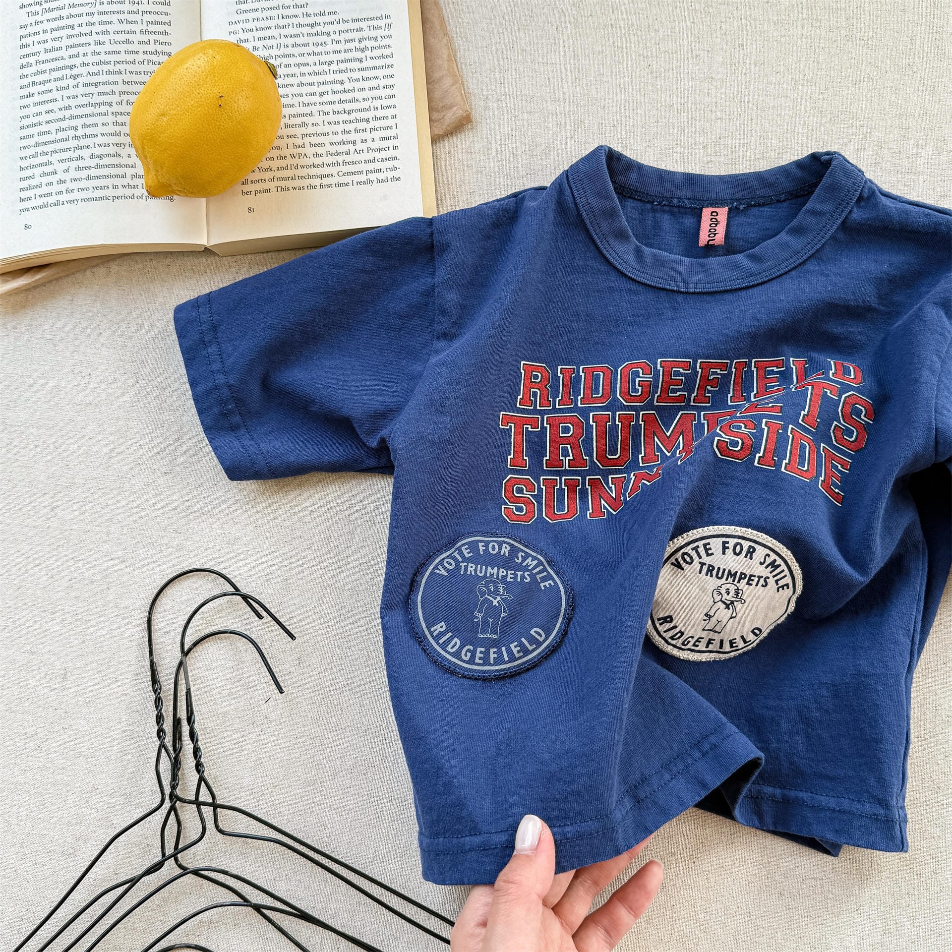 半袖Tシャツ Blue / 80cm レターロゴプリント半袖Tシャツ【mh0010136】