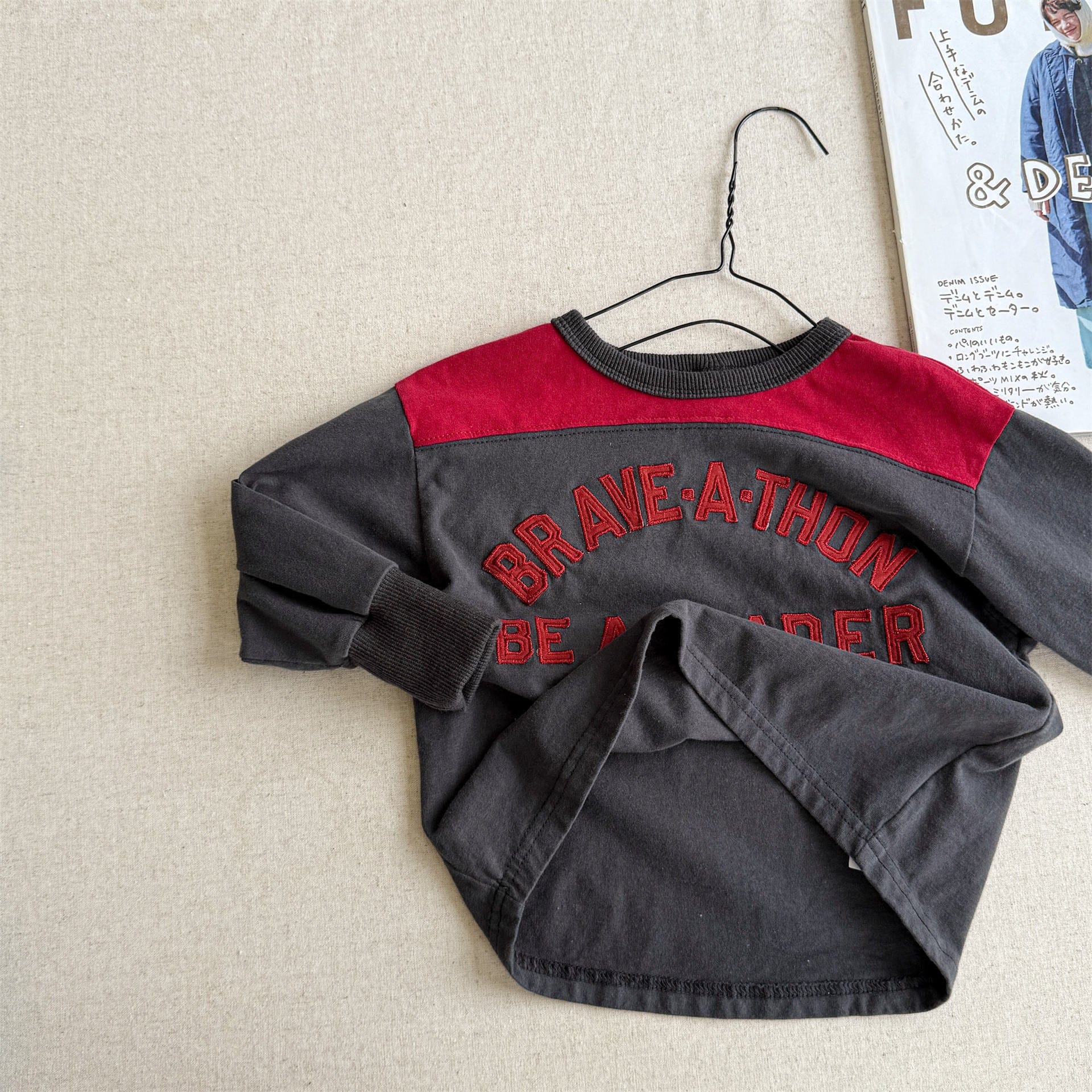 長袖Tシャツ Dark Gray / 80cm レターロゴ長袖Tシャツ【mh0010621】