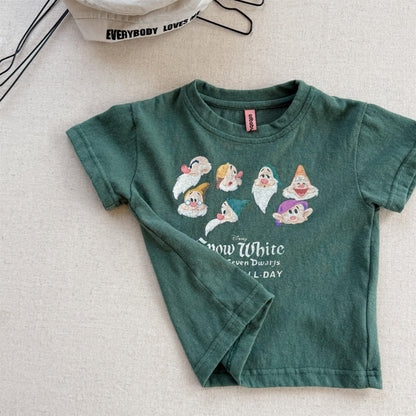 半袖Tシャツ Green / 80cm 小人プリント半袖Tシャツ【mh0010125】