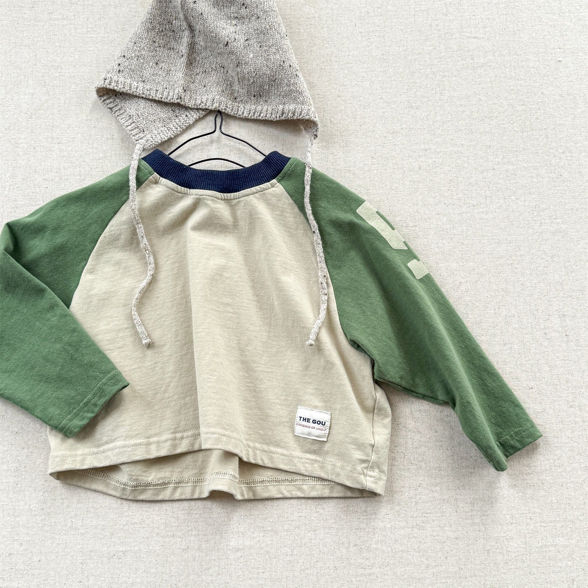 長袖Tシャツ Green / 80cm カラフルパッチワーク長袖Tシャツ【mh0010624】