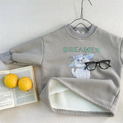 長袖Tシャツ Light Gray / 24M  90CM キッズトップス キャラクタープリント裏フリース長袖スウェットシャツ【mh0008198】