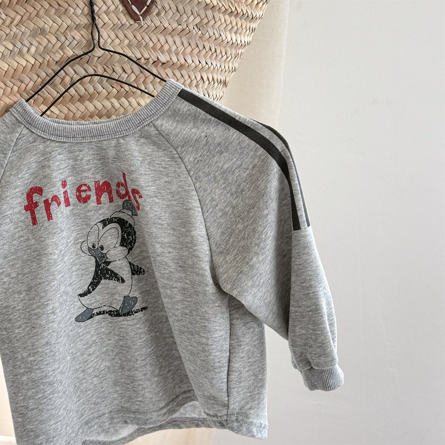 長袖Tシャツ Light Gray / 80cm プリント柄サイドライン長袖Tシャツ【mh0010619】