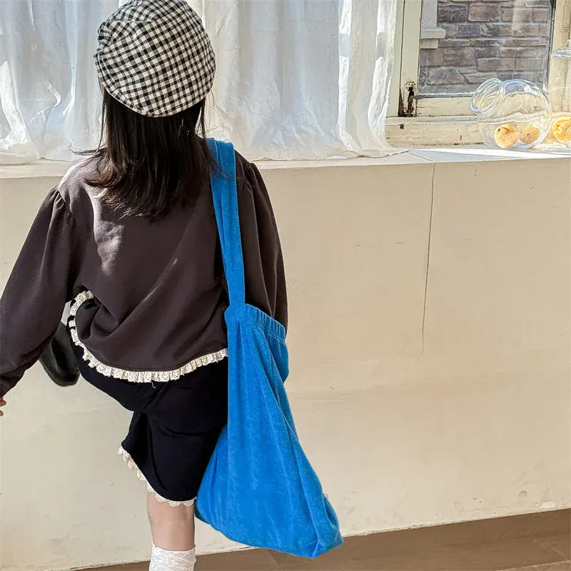 長袖Tシャツ キッズトップス レトロフラワープリント裾フリル長袖パフスリーブスウェットシャツ【mh0008652】