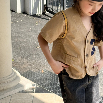 半袖Tシャツ ナンバーロゴベストドッキング半袖シャツ【mh0010145】