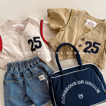 半袖Tシャツ ナンバーロゴベストドッキング半袖シャツ【mh0010145】