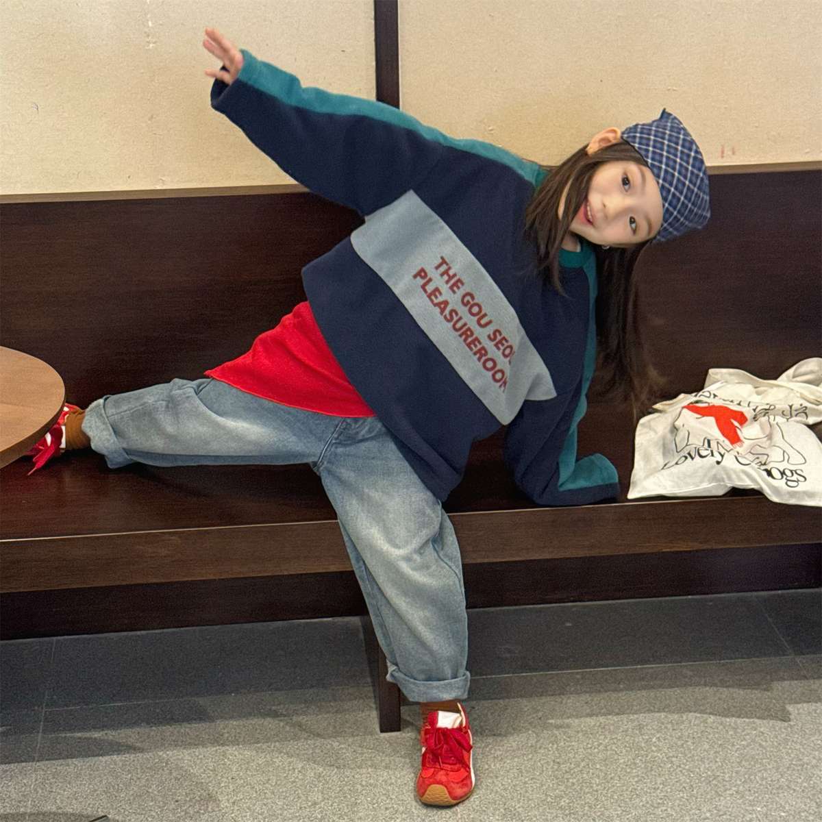 長袖Tシャツ 長袖フリース ラグラン袖 プリントロゴ クルーネック トップス【mh0011426】