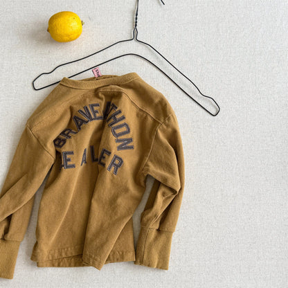 長袖Tシャツ Mustard Yellow / 80cm レターロゴ長袖Tシャツ【mh0010621】