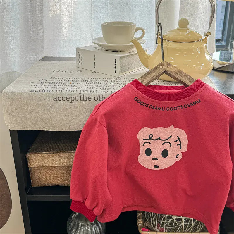 長袖Tシャツ Red / 12M  80CM キッズトップス 長袖プリントTシャツ 3カラー【mh0006850】