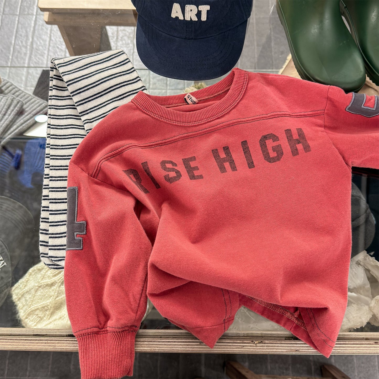 長袖Tシャツ Red / 80cm Long Sleeve Sweatshirt T Shirt 長袖 スウェット トップス【mh0012040】