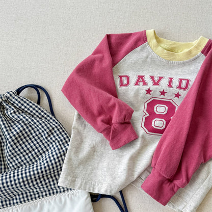 長袖Tシャツ Red / 80cm パッチワークラグラン長袖Tシャツ【mh0010630】