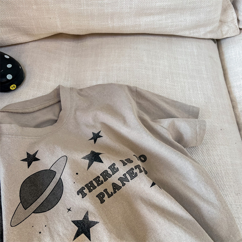 半袖Tシャツ Space Print Short Sleeve T-Shirt 宇宙 スペース 半袖 Tシャツ【mh0012001】