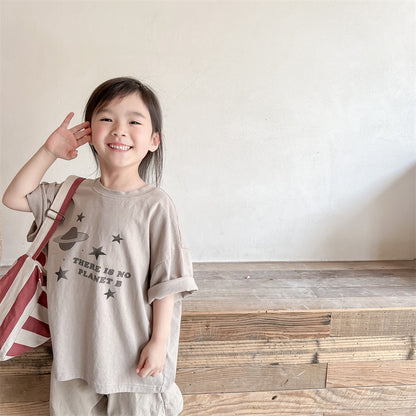 半袖Tシャツ Space Print Short Sleeve T-Shirt 宇宙 スペース 半袖 Tシャツ【mh0012001】