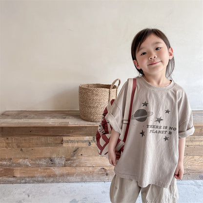 半袖Tシャツ Space Print Short Sleeve T-Shirt 宇宙 スペース 半袖 Tシャツ【mh0012001】