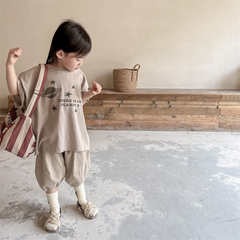 半袖Tシャツ Space Print Short Sleeve T-Shirt 宇宙 スペース 半袖 Tシャツ【mh0012001】