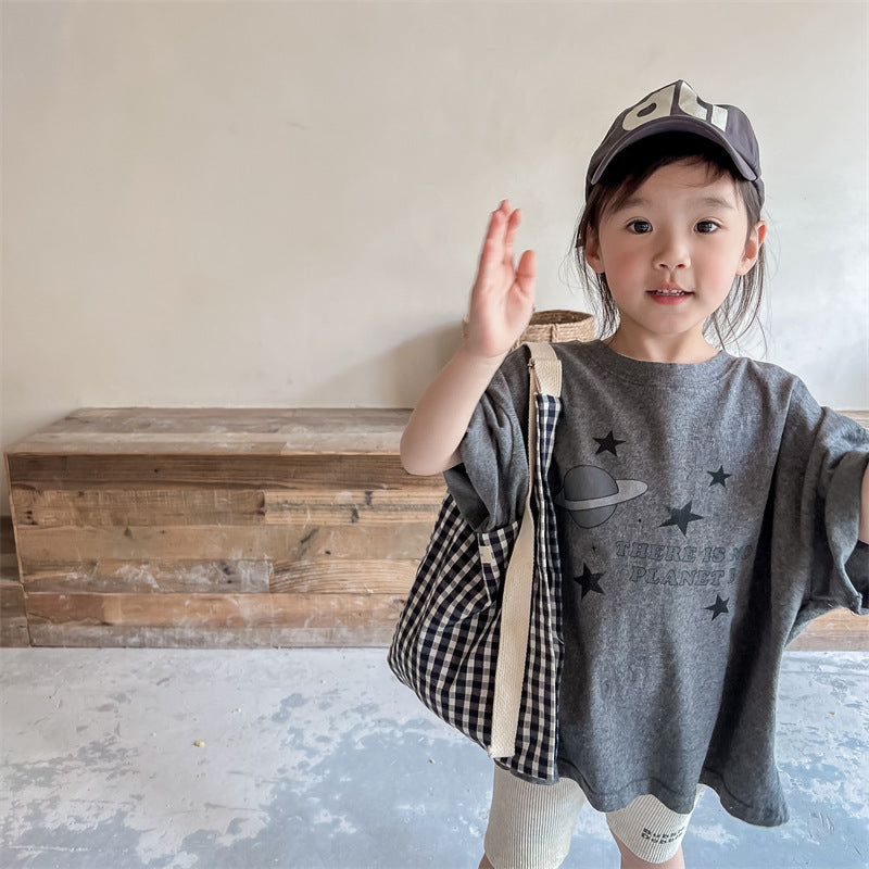 半袖Tシャツ Space Print Short Sleeve T-Shirt 宇宙 スペース 半袖 Tシャツ【mh0012001】