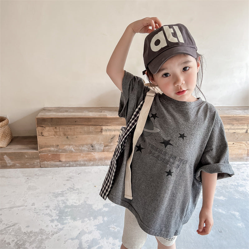 半袖Tシャツ Space Print Short Sleeve T-Shirt 宇宙 スペース 半袖 Tシャツ【mh0012001】