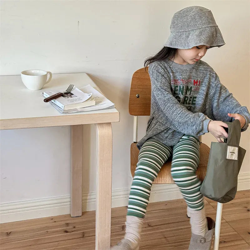 長袖Tシャツ キッズトップス 長袖Tシャツ レターロゴペンギンプリント 2カラー【mh0006625】