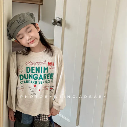 長袖Tシャツ キッズトップス 長袖Tシャツ レターロゴペンギンプリント 2カラー【mh0006625】