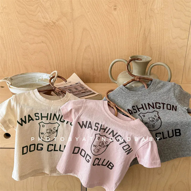 半袖Tシャツ キッズトップス 半袖Tシャツ レターロゴプリント 3カラー【mh0005692】