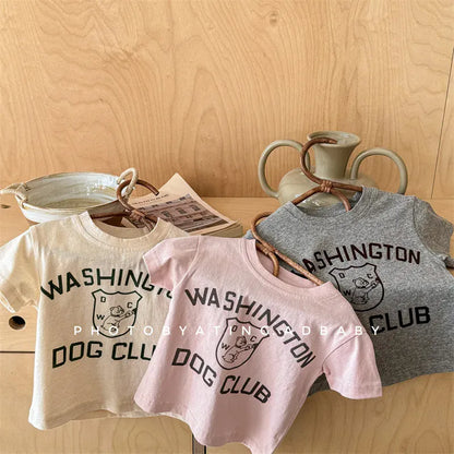 半袖Tシャツ キッズトップス 半袖Tシャツ レターロゴプリント 3カラー【mh0005692】