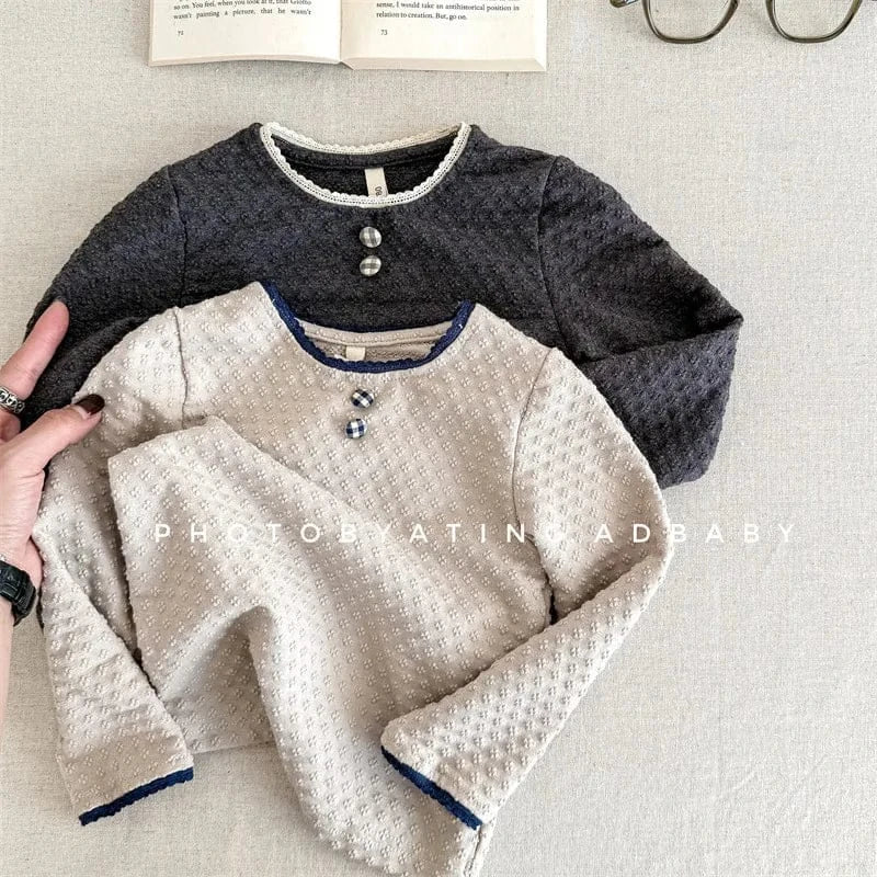 長袖Tシャツ キッズトップス レース縁取り長袖Tシャツ【mh0008654】