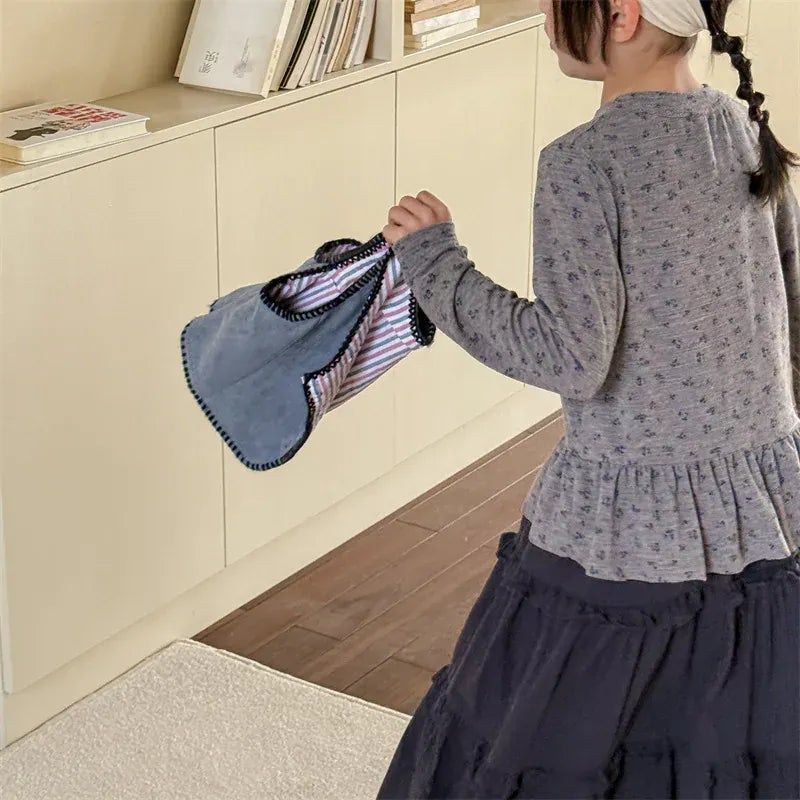 長袖Tシャツ キッズトップス ペプラムフリル長袖チュニックTシャツ【mh0008963】