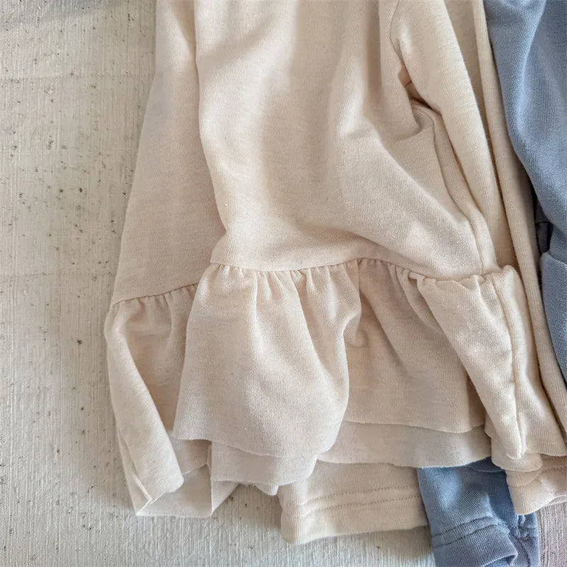 長袖Tシャツ キッズトップス ペプラムフリル長袖チュニックTシャツ【mh0008963】