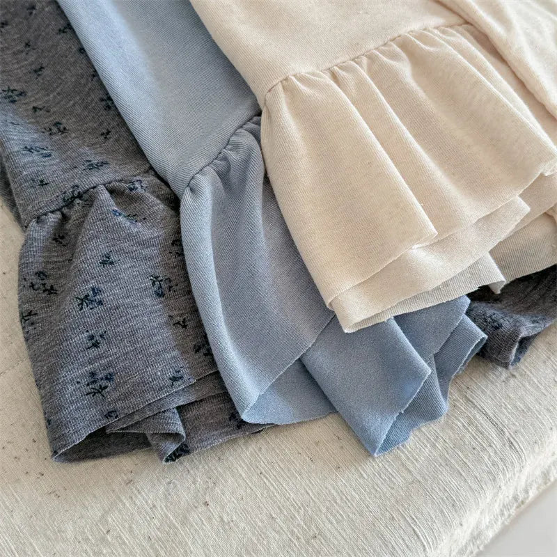 長袖Tシャツ キッズトップス ペプラムフリル長袖チュニックTシャツ【mh0008963】