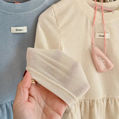 長袖Tシャツ キッズトップス ペプラムフリル長袖チュニックTシャツ【mh0008963】