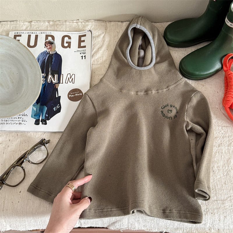 長袖Tシャツ キッズトップス ボーダーフーディ長袖Tシャツ【mh0008993】