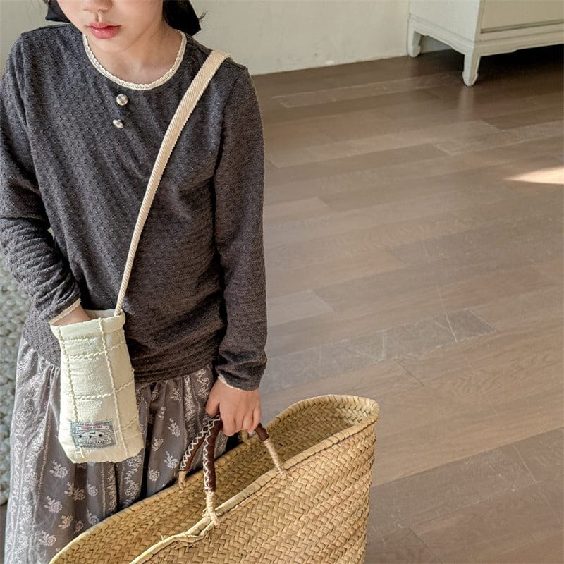 長袖Tシャツ キッズトップス エンボスフラワー長袖Tシャツ【mh0009005】